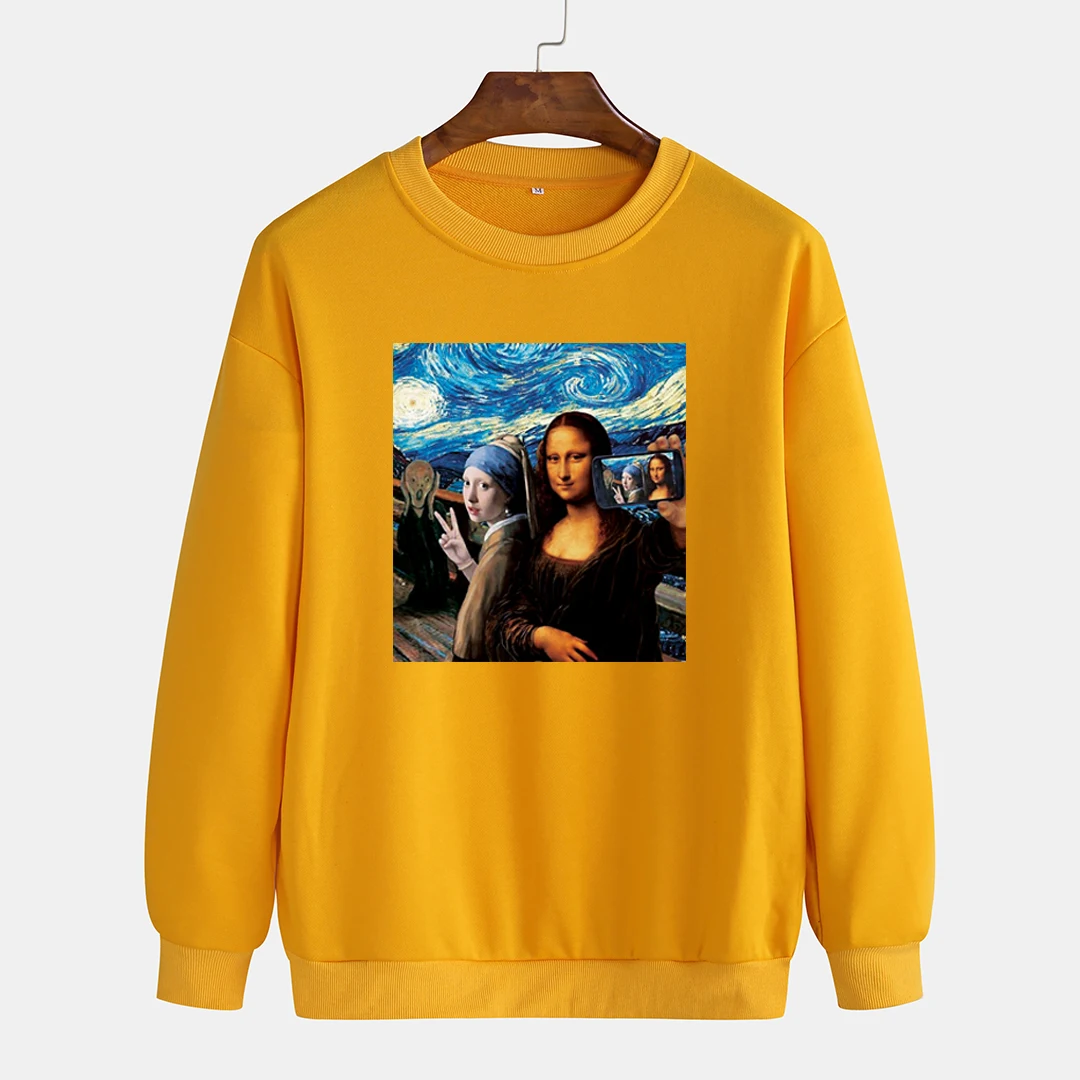 Осенне зимняя толстовка с капюшоном и принтом для селфи новинка мужская дорожная