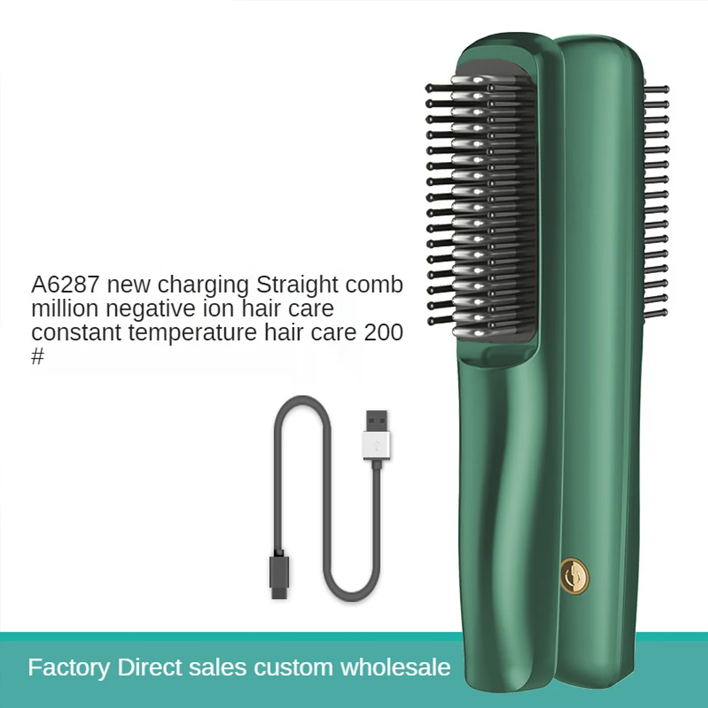 

Wireless Hair Straightening Brush Hair Comb Straightener Brush Negative Ion Flat Iron Hair Care Beard Straightener Hair Tools