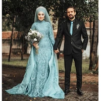 muslim dubai evening dresses long sleeve luxury sexy sheer o neck engagement party gown beaded vestido de festa