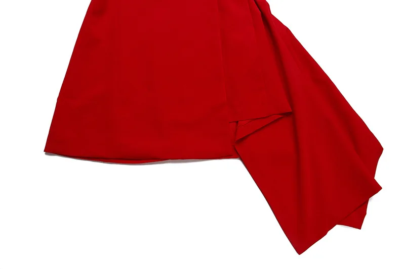 

Elegant Women Party Red Dress Autumn Full Sleeve Ladies Office Blazer Dresses V-Neck Full Dress Suit With Belt 2019 New WB35