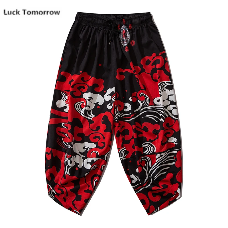 Брюки японское кимоно традиционный принт хаори для женщин и мужчин повседневные