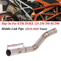 slip on for ktm duke 125 250 390 rc125 rc390 2018 2021 years motorcycle gp racing ehxaus modified escape middle link pipe 51mm