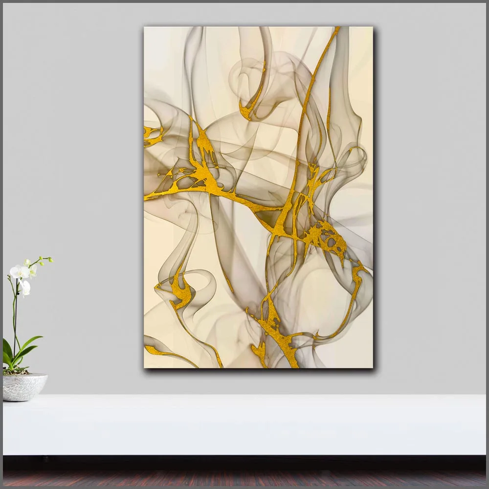 

Картина маслом большого размера, абстрактный Рисунок дыма на холсте, без рамки, для гостиной и спальни