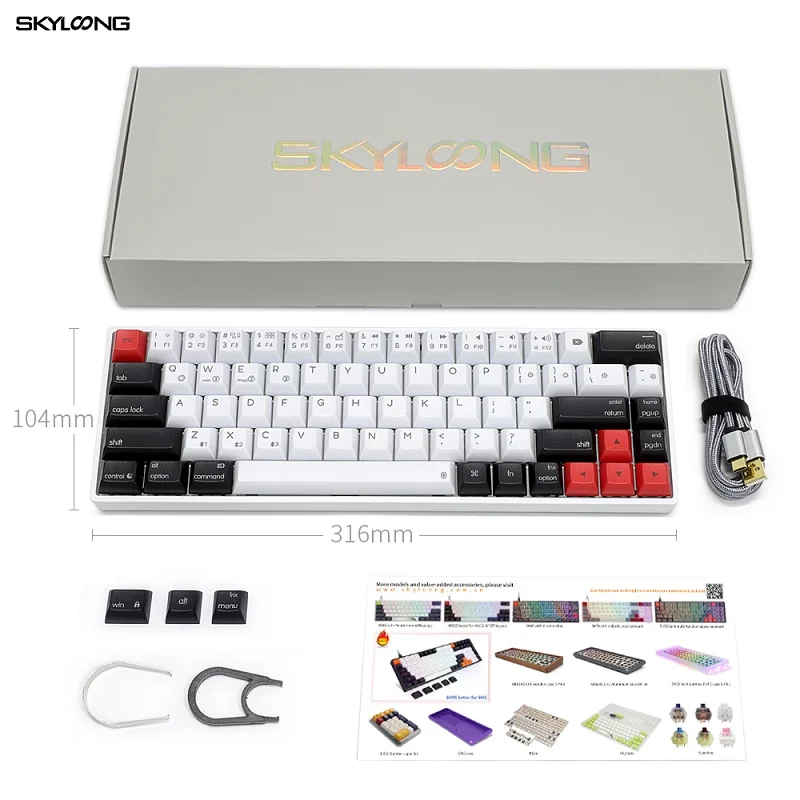 Skyloong AK68 68 Keys Sublimation Gaming Keyboard PBT Keycap Wired Mechanical Keyboard For MAC/Desktop/Laptop Gaming Accessories