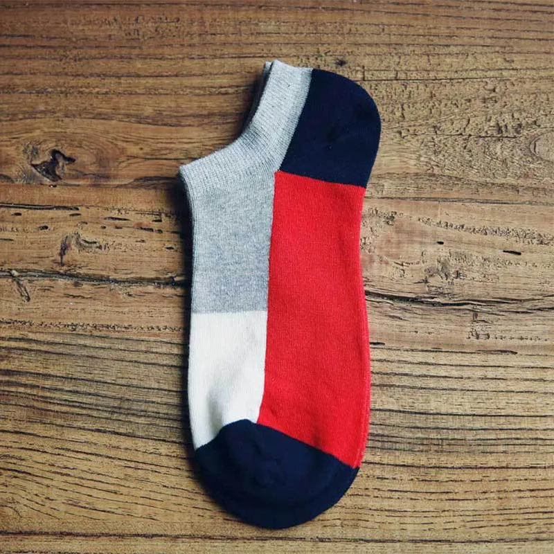 1 пара модных мужских носков цветные лоскутные носки весенние мужские