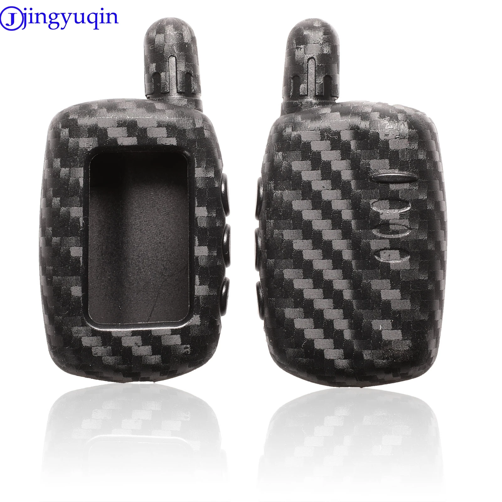 jingyuqin 2-way LCD Remote KeyChain A9 Carbon Silicone Case For Two Way Car Alarm System Twage Starline | Автомобили и мотоциклы