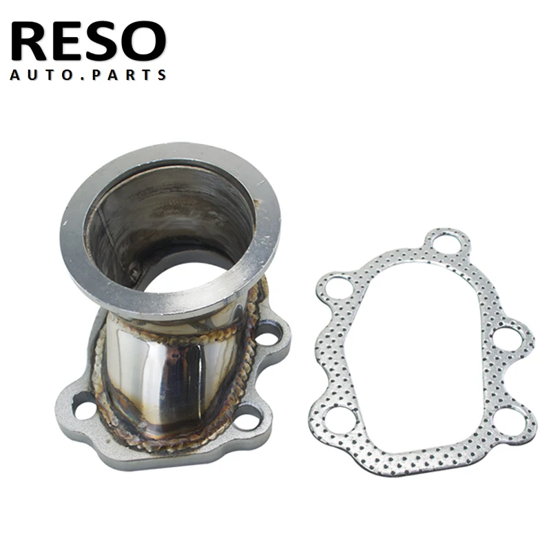 RESO- 2.5 inch 63.5mm V- band Clamp Flange Turbo Down Pipe Adapter 304 Stainless Steel Adapter for T25 T28 GT25 GT28