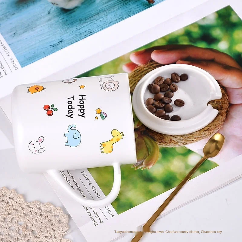 Развлекательная стеклянная простая керамическая чашка с изображением животных