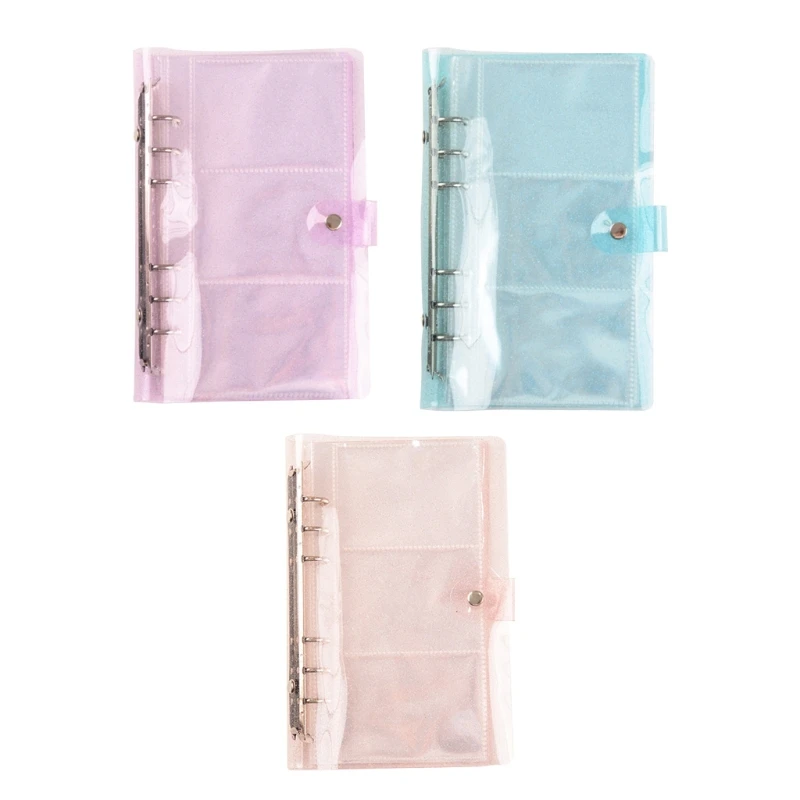 

150 photo postcard storage bag office stationery transparent snap button loose-leaf button diary hand ledger DIY tool