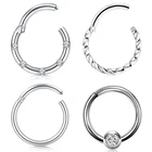 Серьги-кольца для перегородки, из нержавеющей стали, 8 мм