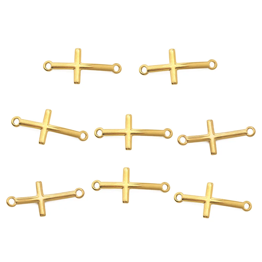3pcs/lot Stainless Steel 14x30mm Cross Charms Jewelry Findings Pendant Wholesale Connector For Bracelet Making Factory Price | Украшения и