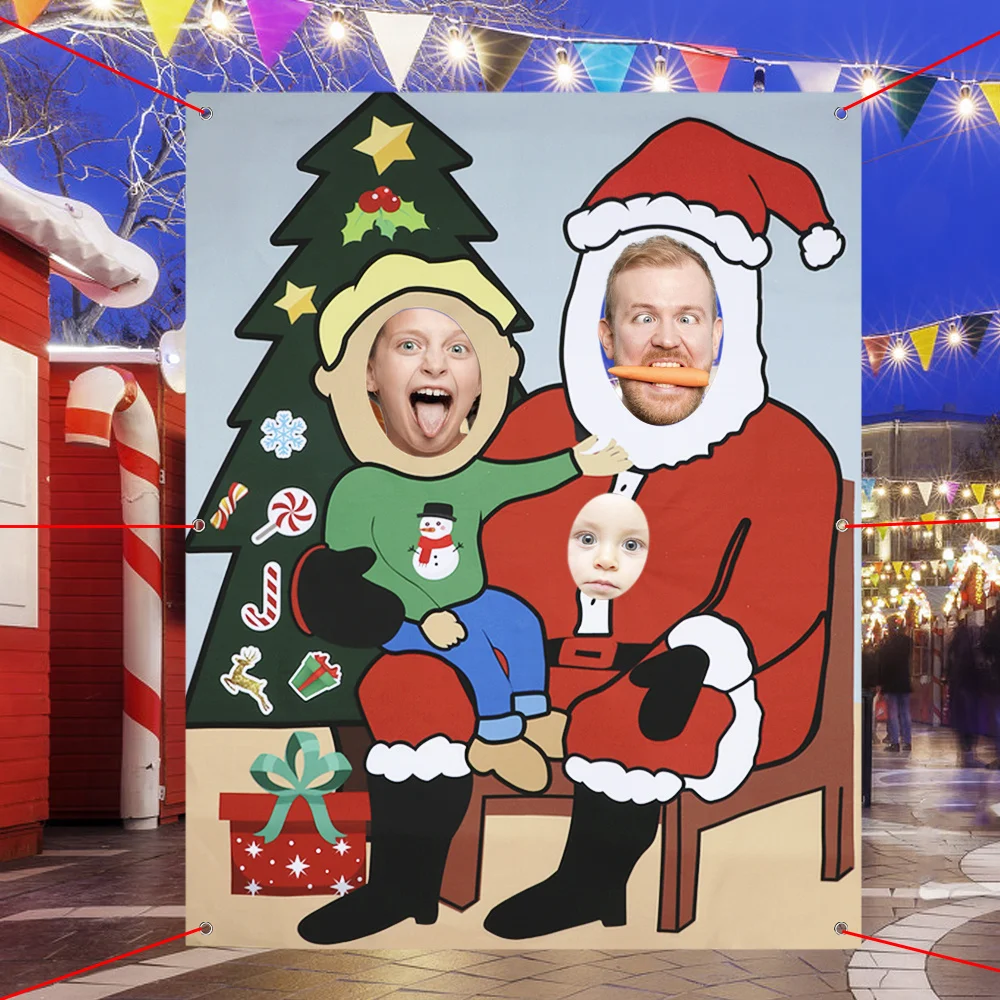 Креативные рождественские реквизиты баннер на холсте в виде игры Санта Клауса с 3
