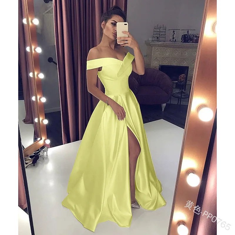 

A Line Evening Dress Floor Length sleeveless For Women Split Dubai Long Formal Formal Prom Party Gowns