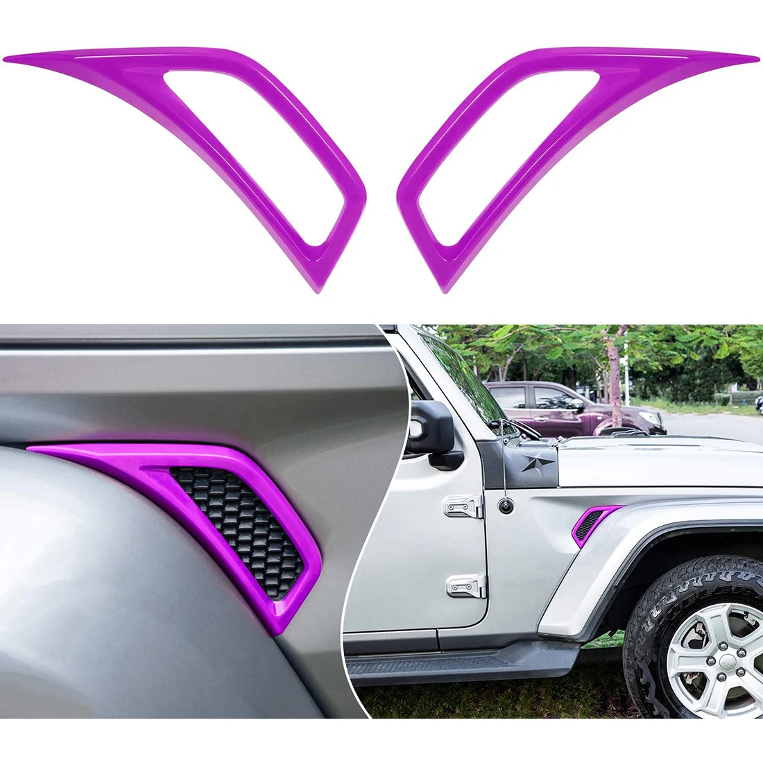 

2PCS Air Conditioning Vent Outlet Decoration Cover Trim ABS for Jeep Wrangler JL