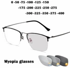 Модные очки для близорукости фотохромные оптические мужские женские высококачественные ультрасветильник спортивные очки для близорукости Полуободковые Металлические очки