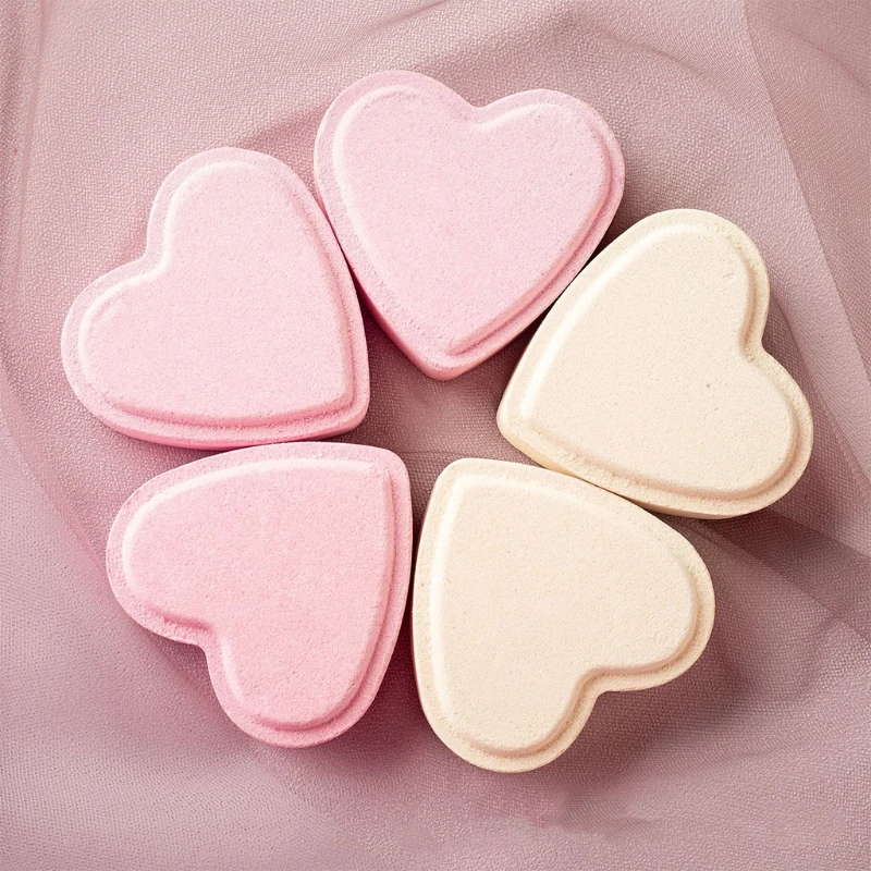 

MOLF Heart Bubble Bath Bomb Natural Fizzy for Women Moisturizes Dry Sensitive Skin. Releases Color, Scent, and Bubbles