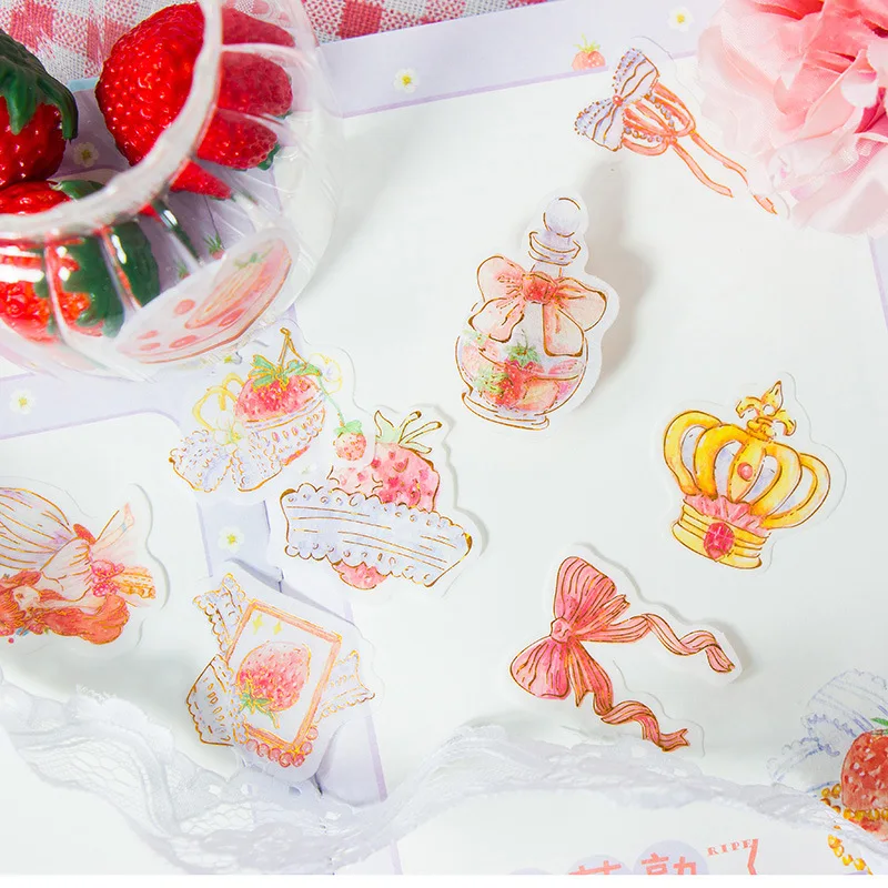 

Kawaii irregular sticker package cute cherry sticker cute DIY creative hand account decoration material cute sticker