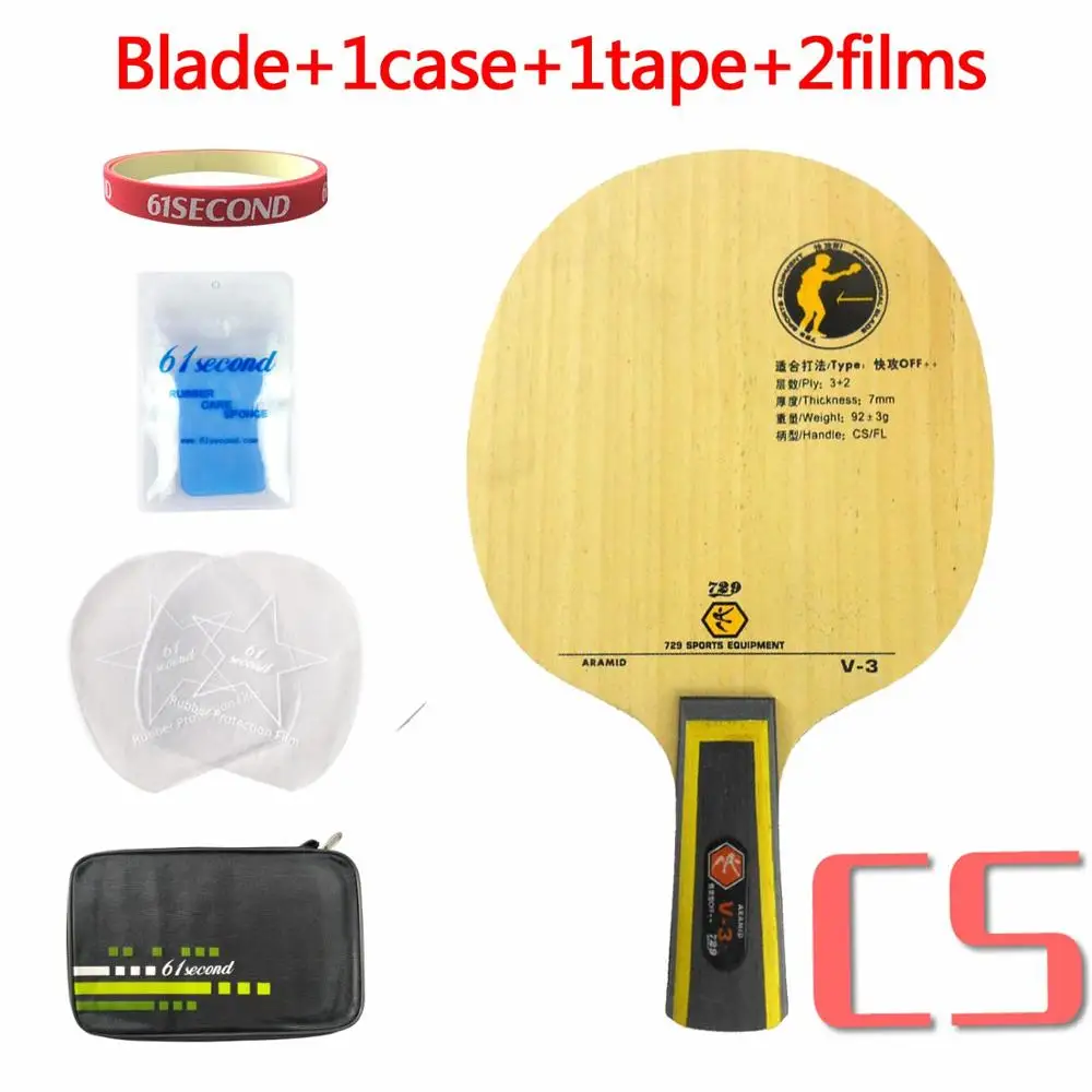 CS with F 1case RITC 729 V-3 Дружбы(V3, V 3) деревянный арилат-углерод OFF++ углеродное лезвие для настольного тенниса для ракетки для пинг-понга - Цвет: CS with F 1case