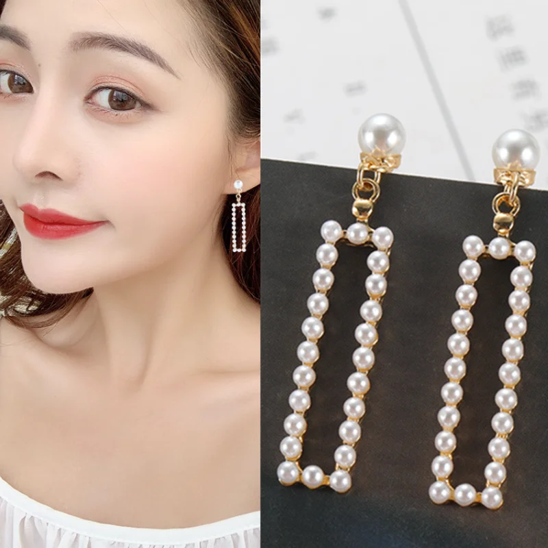 

Aretes De Mujer Modernos 2021 Korean Fashion Dangle Earrings for Women Aesthetic Jewelry Earrings Luxury Designer Earrings