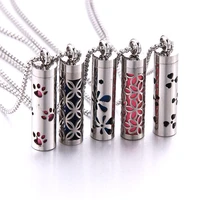 new 316l stainless steel aromatherapy necklace diffuser pendant hollow open locket essential oil perfume necklace aroma jewelry