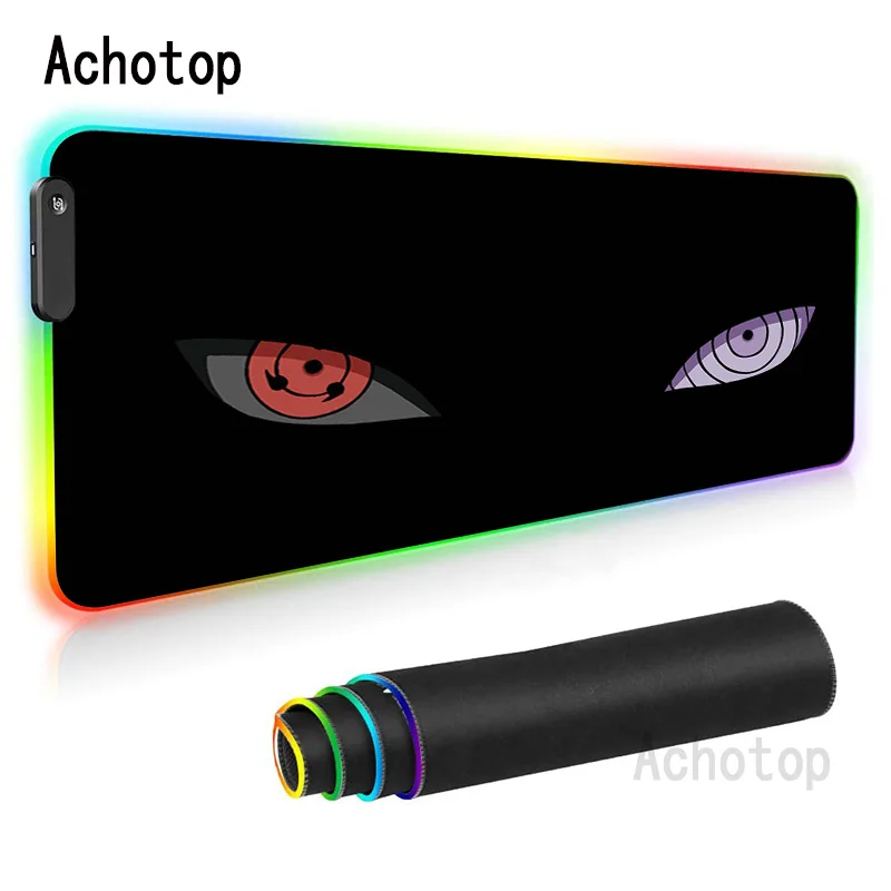

Anime Large RGB Mouse Pad Itachi and Sasuke Pad to Mouse Notbook Computer Mousepad Gaming Gamer Led Keyboard Mice Mat for CSGO