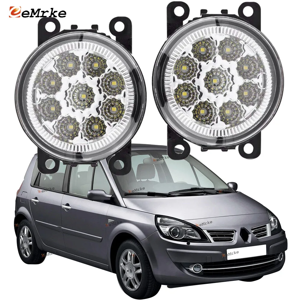 

EEMRKE 2 шт. автостайлинг для Renault Scenic / Grand Scenic JM 2003-2009 2008 2007 9 шт. светодиодные противотуманные фары H11 12 В противотуманная фара
