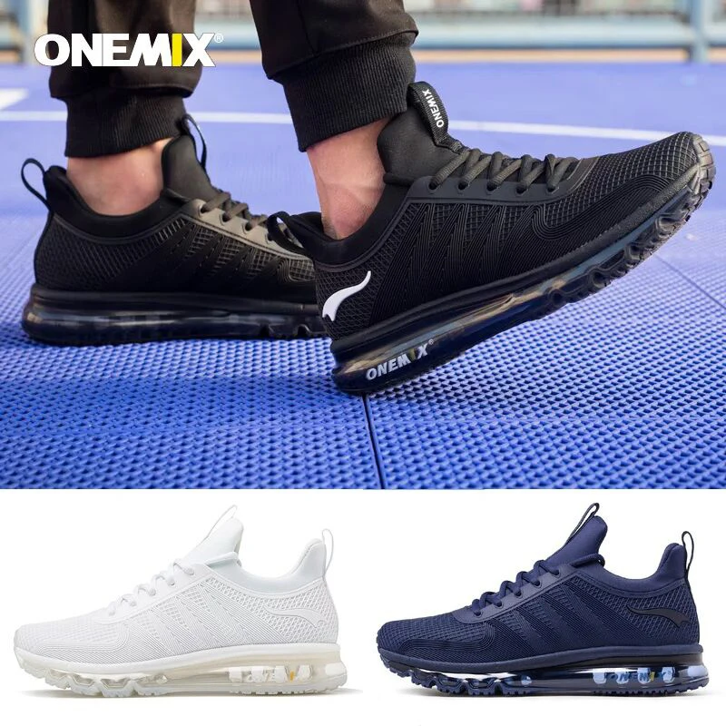 onemix Running Shoes for Men Outdoor air cushion Sneakers Shock Absorption KPU knitting Walking shoes Damping Jogging Shoes