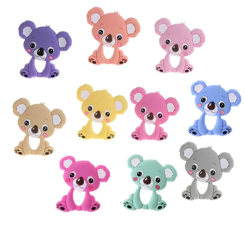 

Bear Baby Teethers Silicone Teething Toys Chew Charms Infants Bpa Free Diy Necklace Pendant