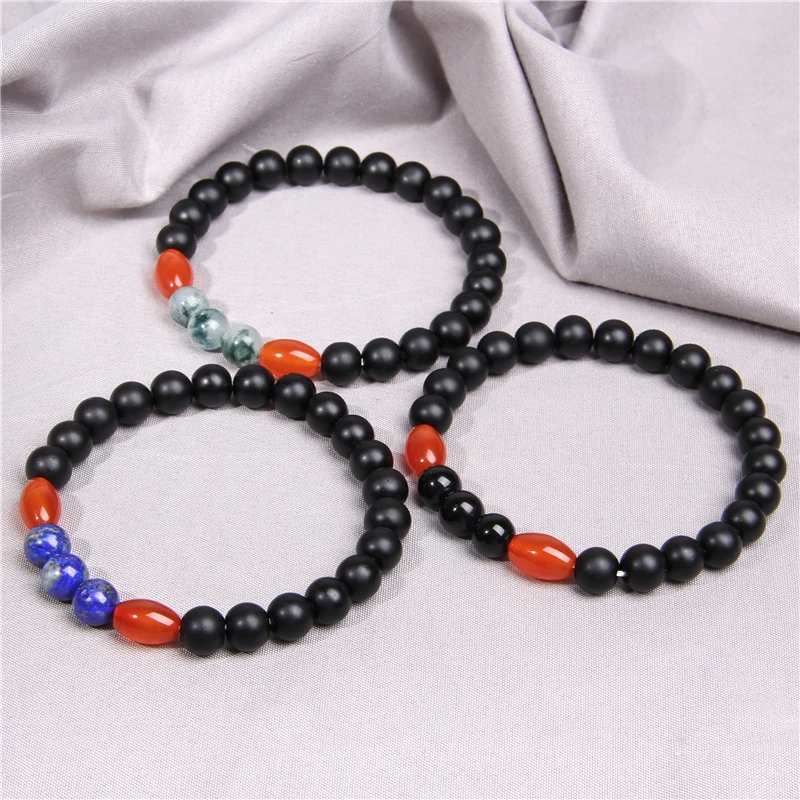 Boho Fashion Beaded Bracelet Men Women Natural Stone Wood Red Agates Turquoises Beads Sets Jewelry Bracelets &amp Bangles | Украшения и