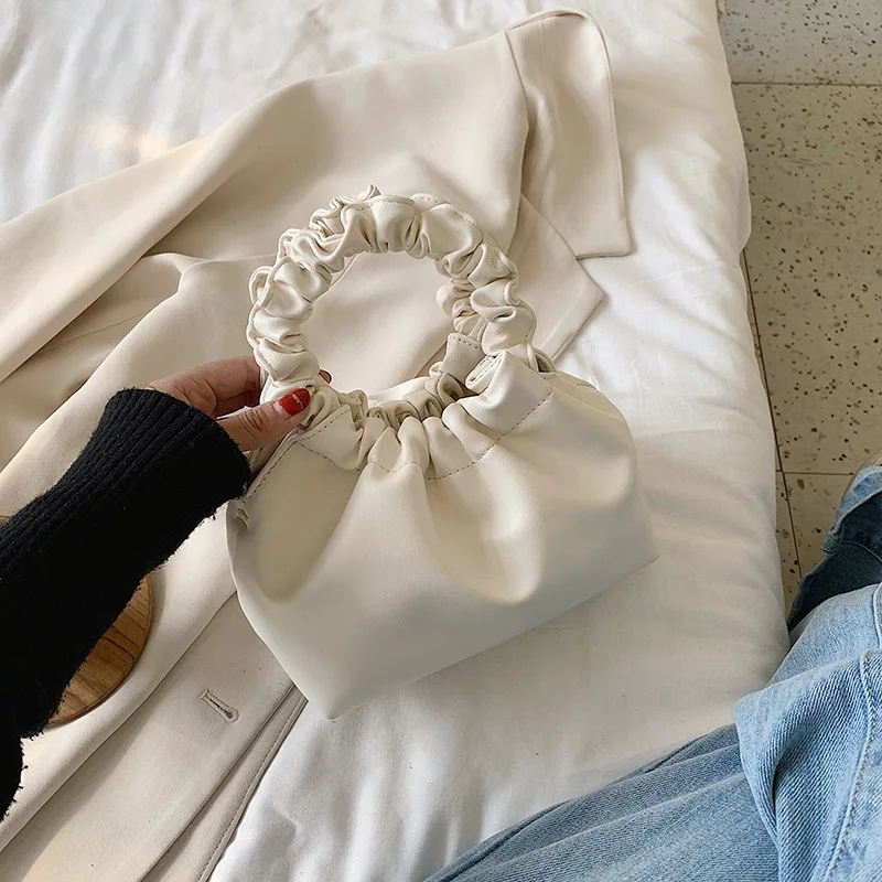 

Free shipping simple solid color single shoulder bag female bag popular trendy fashion messenger bag lady portable cloud bag