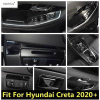 for hyundai creta 2020 2022 head lamp window lift air ac glove box gear shift handle bowl cover trim stainless steel accessories