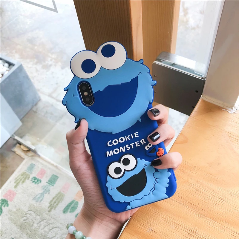 Мягкий чехол с 3D рисунком кота для Apple iphone X, XR, XS, Max, 4S, SE, 5, 5S, 5C, 6, 6 S, 7, 8 Plus, чехол для телефона с изображением счастливых кошек - Цвет: Cookie Blue