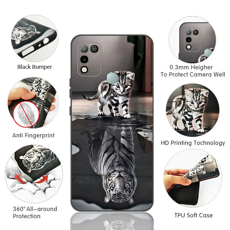 cool pattern coque for infinix hot 10 play case black silicone infinix hot10 play phones cases cartoon protective cover free global shipping