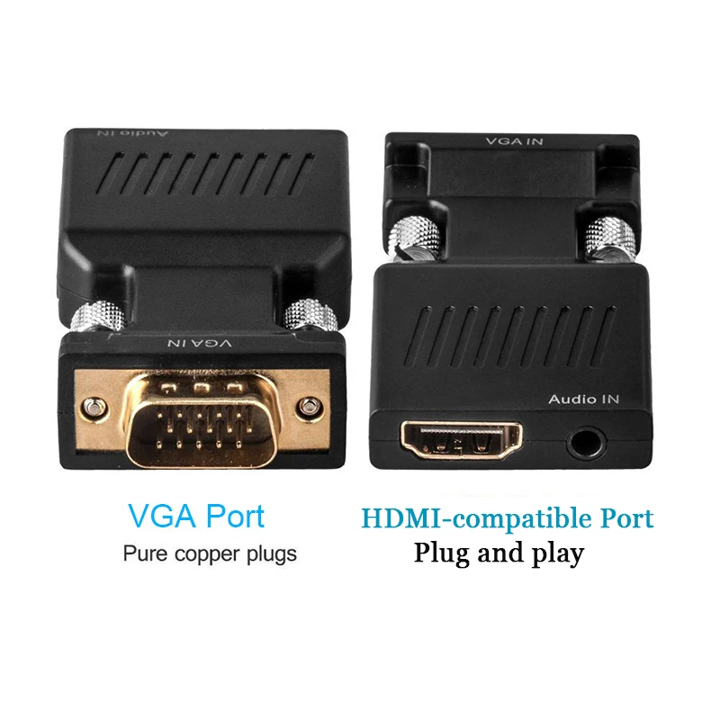 Переходник VGA папа мама HDMI совместимый с аудиовыходом аналоговые к цифровым AV