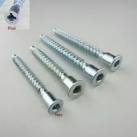 100pcslot hex or pozi drive countersunk head furniture confirmat screws for wood diy knock down kd