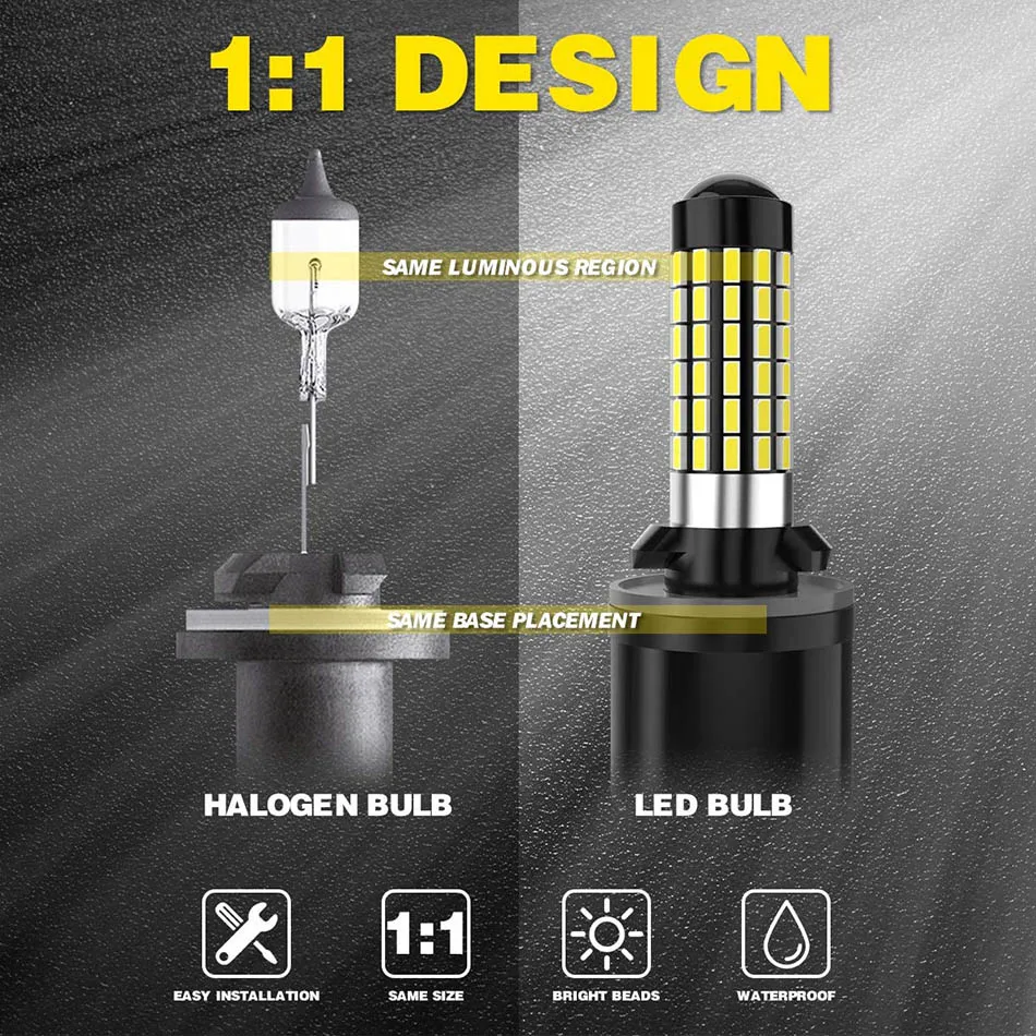 AILEO H27W/2 H27W/1 881 880 894 886 889 896 898 H27 светодиодный Противотуманные фары Дневные Фары