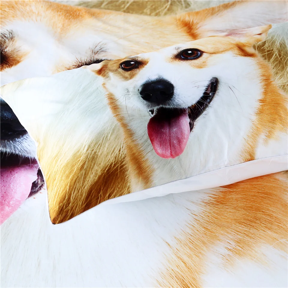 Постельные принадлежности Outlet Corgi, Комплект постельного белья для питомцев, собак, детей, пододеяльник, 3D мех, принт, коричнево-белое постельное белье, прекрасный щенок, покрывала, Прямая поставка