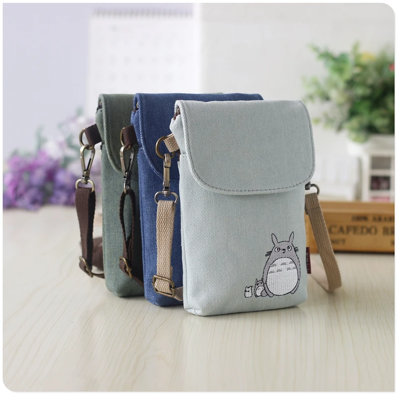 Холщовые дамские сумочки Totoro женский клатч через плечо женская сумка на кошелек