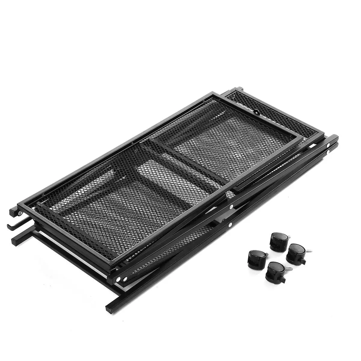 

3 Tier Foldable Kitchen Storage Organizer Rack Save Space Bathroom Organizer Movable Rack Wheels Movable Household Stand Holder