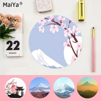 maiya simple design japan fuji mountain cherry blossom beautiful anime round anti slip laptop pc mice pad mat gaming mousepad
