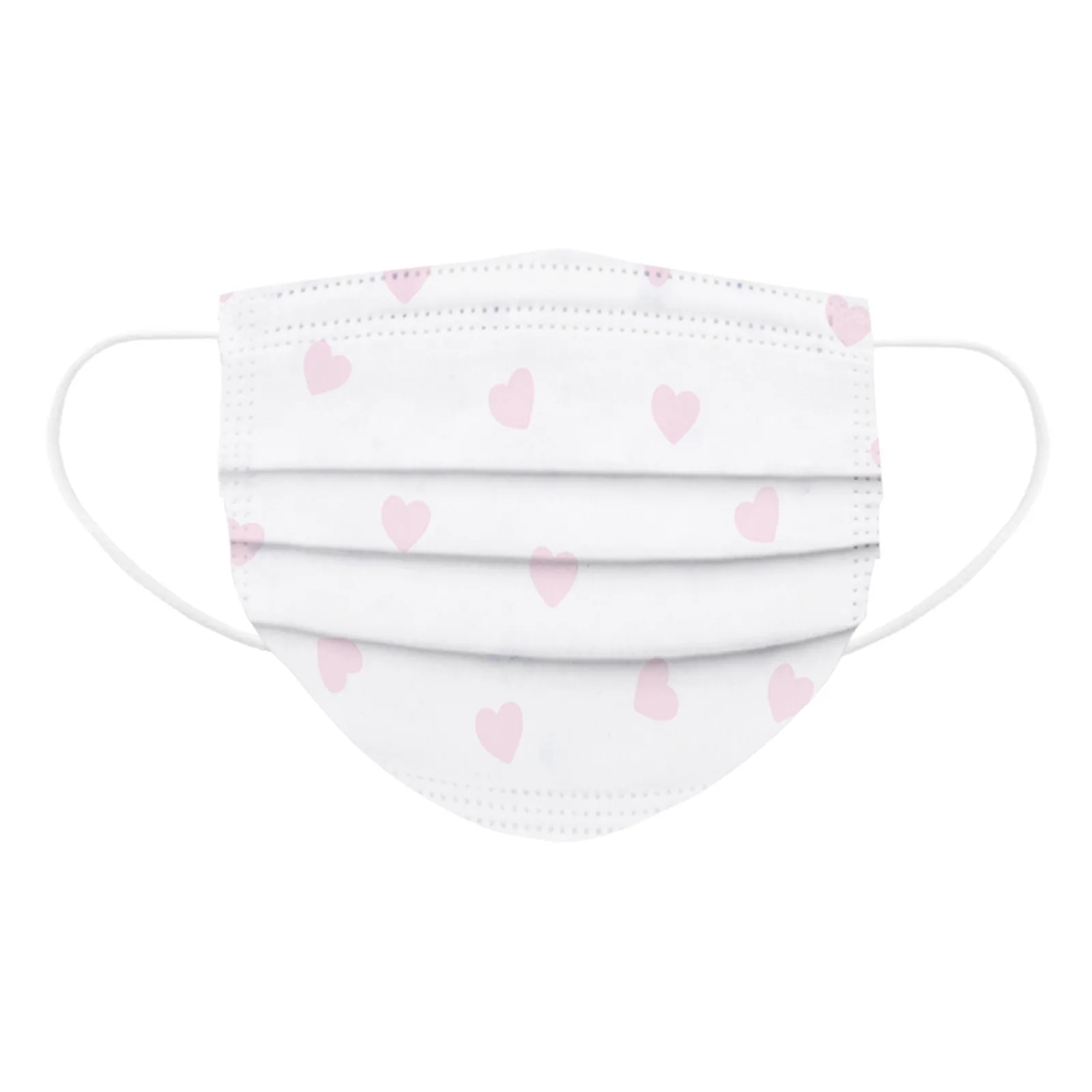 

100PC Adult Valentine's Day Printing Breathable Disposable Three-layer Mask Couple masks available for men and women Korean KK5