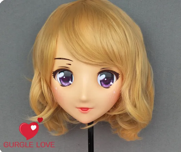

(DM155) Женская милая девочка резиновая полуголовая маска кигуруми с BJD глазами Косплей японское аниме ролевая маска Лолиты Трансвестит кукла