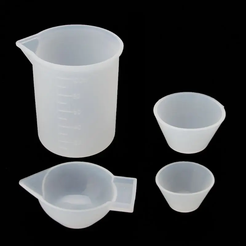 

4Pcs Silicone Mixing Cups Measuring Cups 100ml 10ml DIY Resin Jewelry Tools Kit Drop shipping