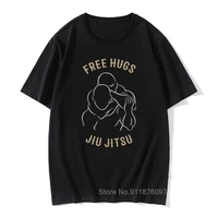 o neck casual men t shirts jiu jitsu free hugs 100 cotton youth t shirt funny saying fighter tshirt judo art japan style tees