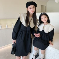mother and daughter parent child matching dresses long sleeve kids girls women one piece dress 2021 new autumn children clothing