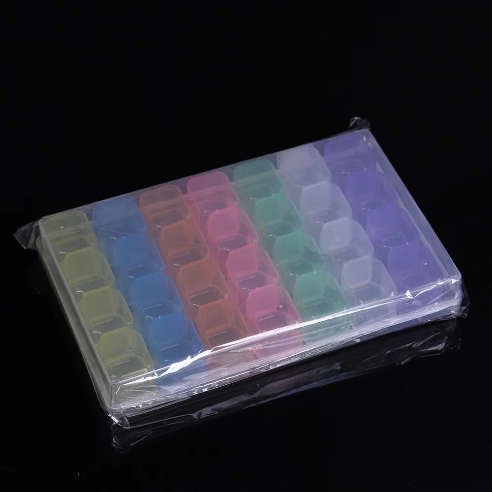 

28 Grids DIY Diamond Painting Square Drill Box Jewelry Box Rhinestone Embroidery Crystal Bead Organizer Storage Case Container