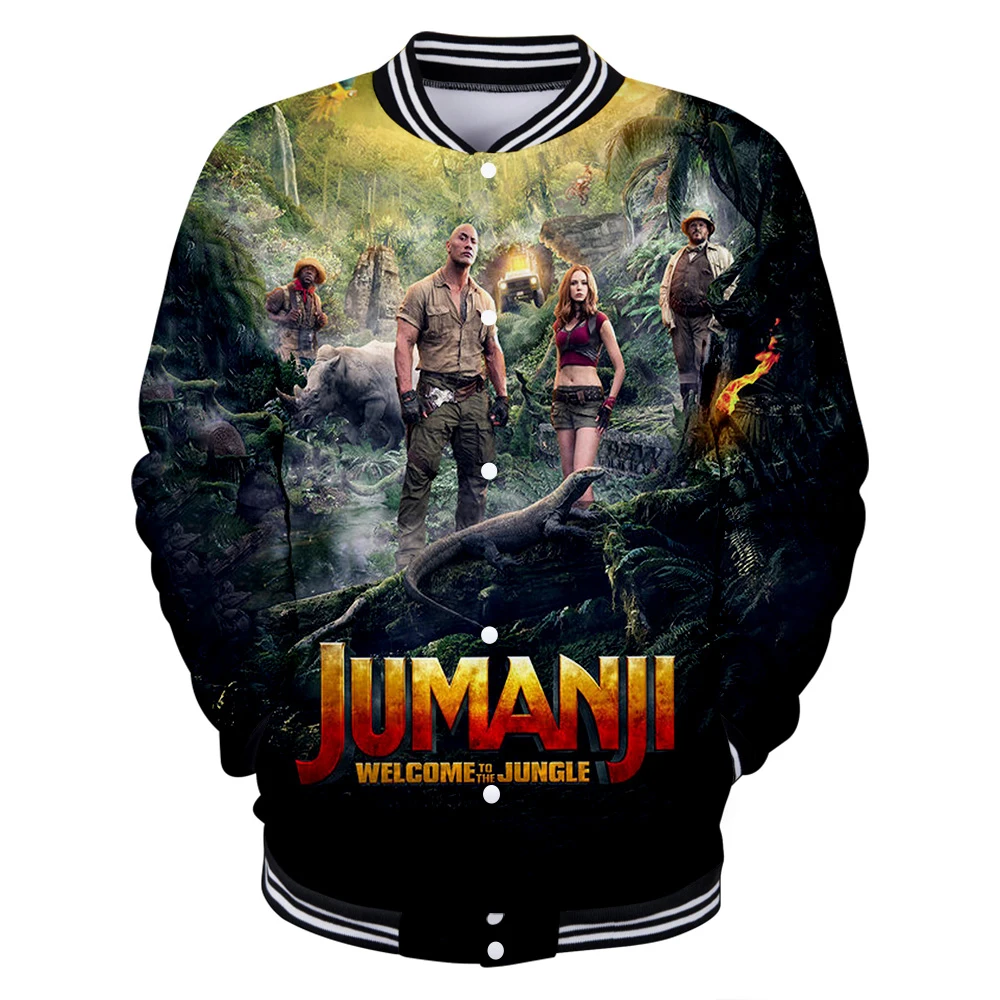 Jumanji Добро пожаловать в джунгли печати 3D бейсбол куртки Мужская мода с длинным