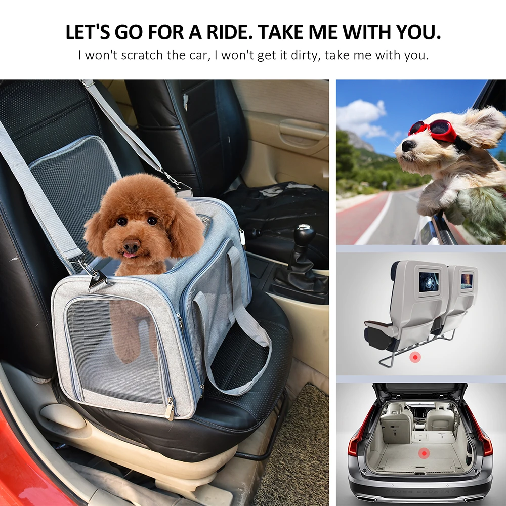

Dog Backpack CatTransport Bag Durable Waterproof Travel Bag Airline Approved Breathable Carrier Sided Collapsible Portable Crate