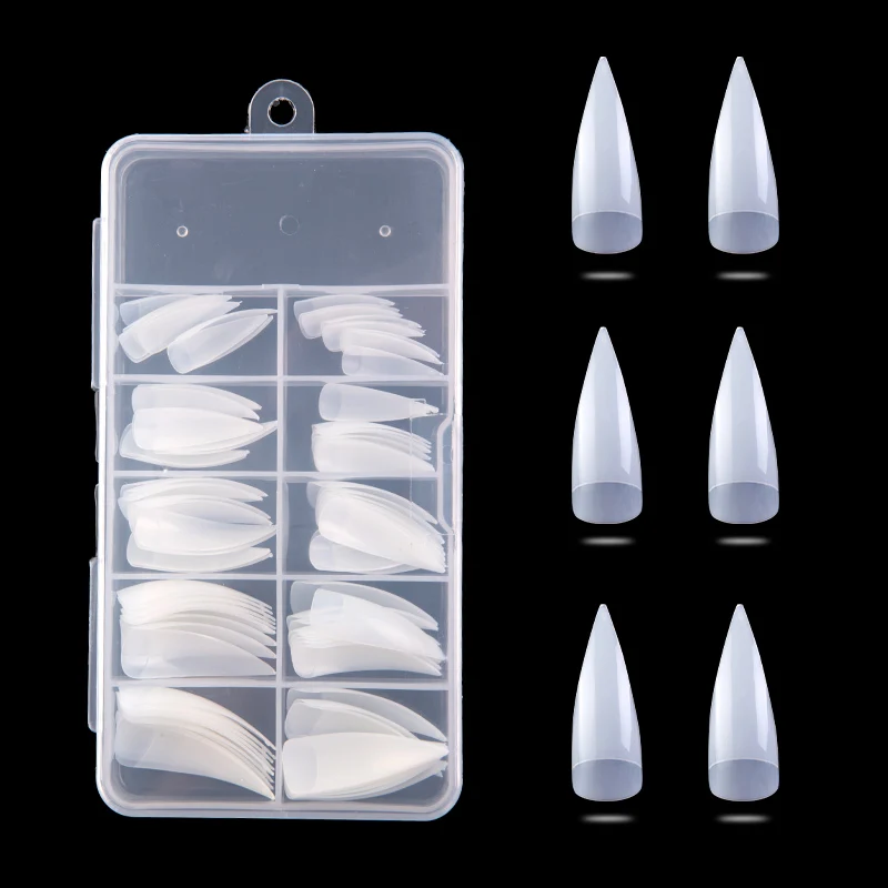 100 шт./кор. стилеты ногти Нейл Арта набор для прозрачный/нейтральный/белый острым