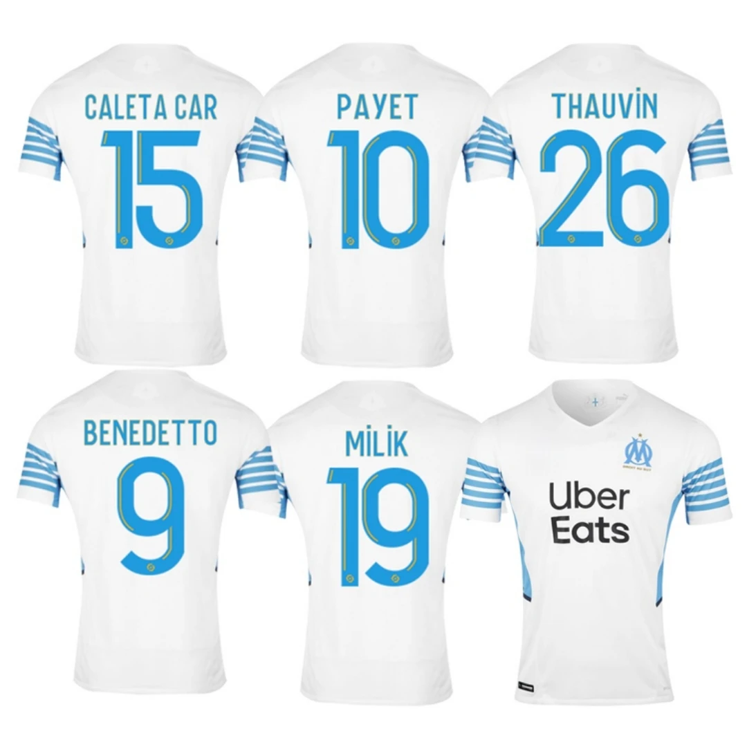 

21 22 Olympique De Marseille Maillot OM Soccer Jersey Maillot De Foot 2021 2022 PAYET BENEDETTO SAKAI KAMARA Football Shirt 21